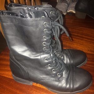 Black combat boots